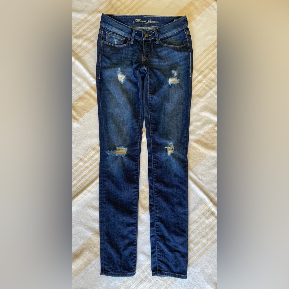 Mavi👖Serena Low Rise Distressed Dark Blue Jeans 26/32